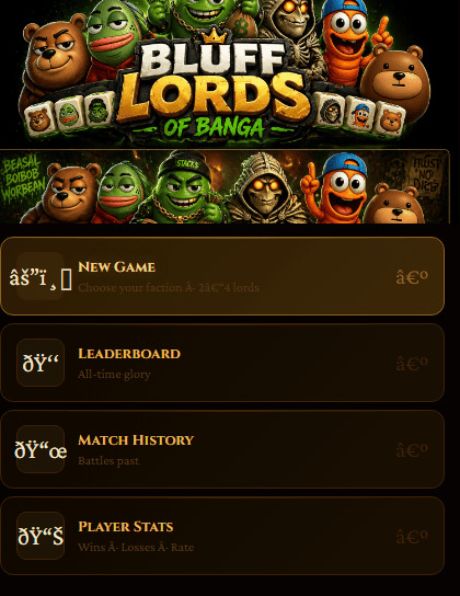 Bluff Lords of Banga — online board game