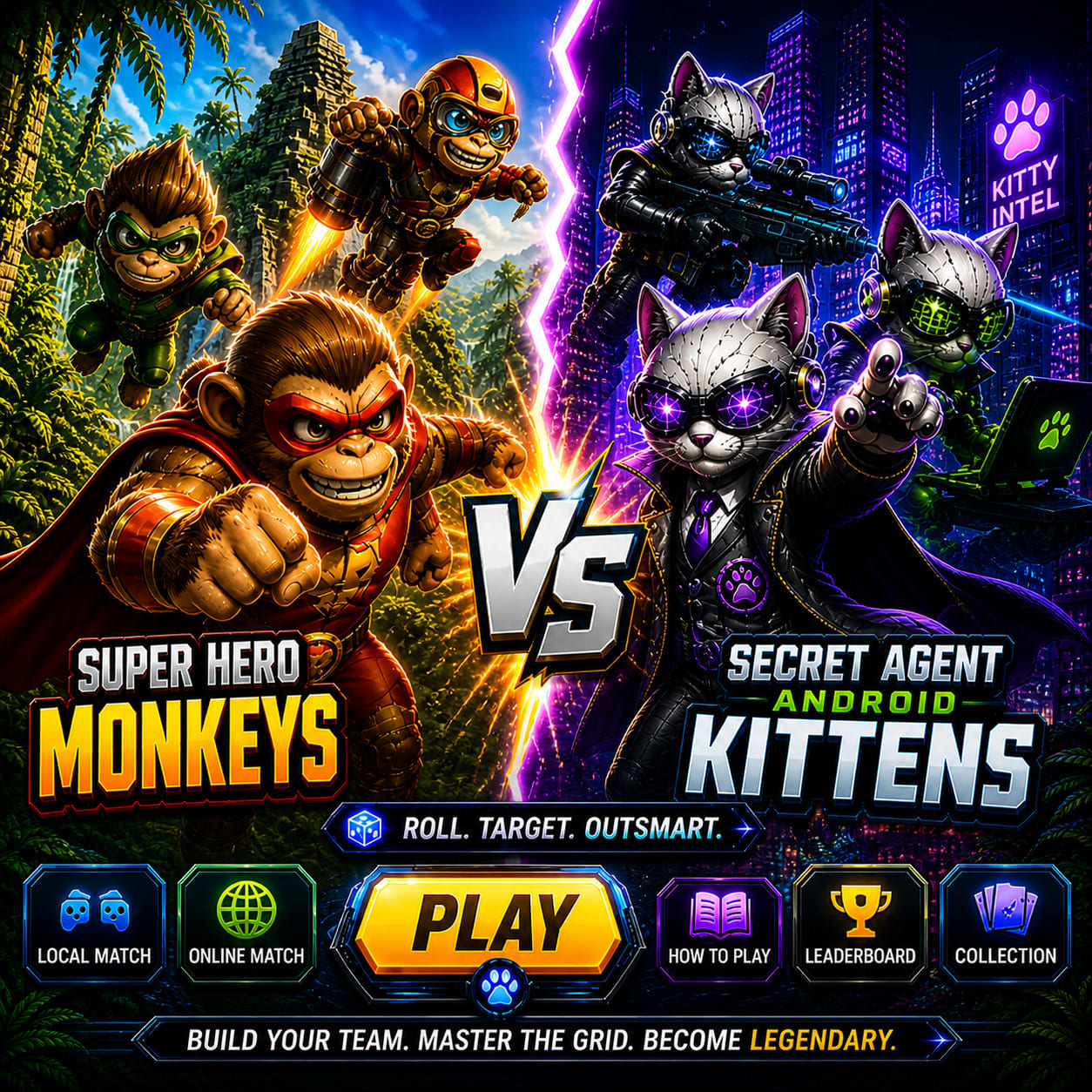 Monkeys vs Agent Kittens — online board game