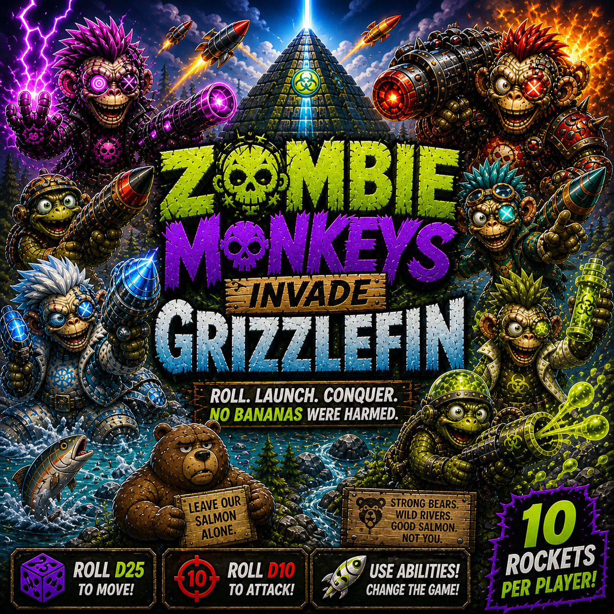Zombie Monkeys Invade Grizzlefin — online board game